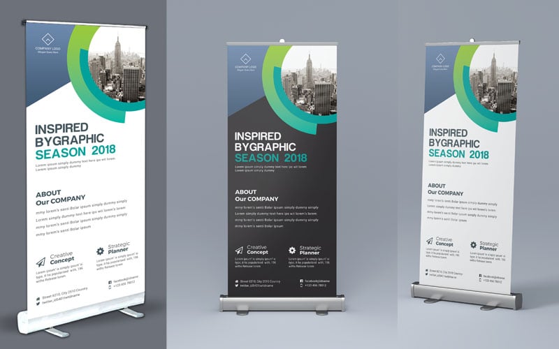 Dark Color Roll Up - Corporate Identity Template