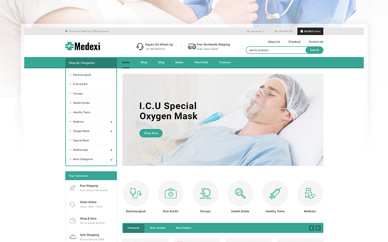 Medexi - Medical, Pharmacy and Drug Store Elementor WooCommerce Responsive Theme