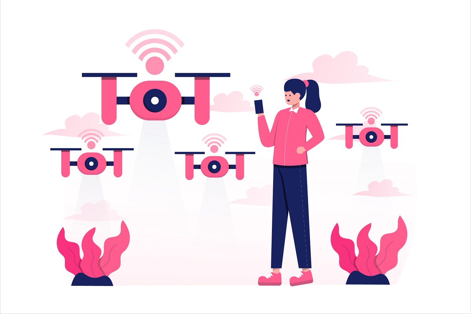 IoT Internet of Things Flat Illustration - Vector Image