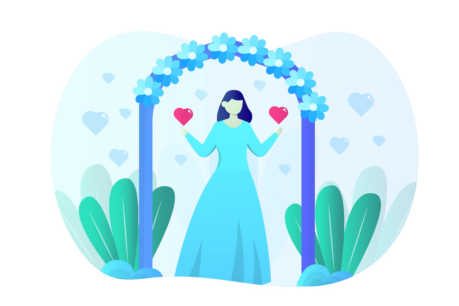 Wedding Day Flat Illustration - Vector Image