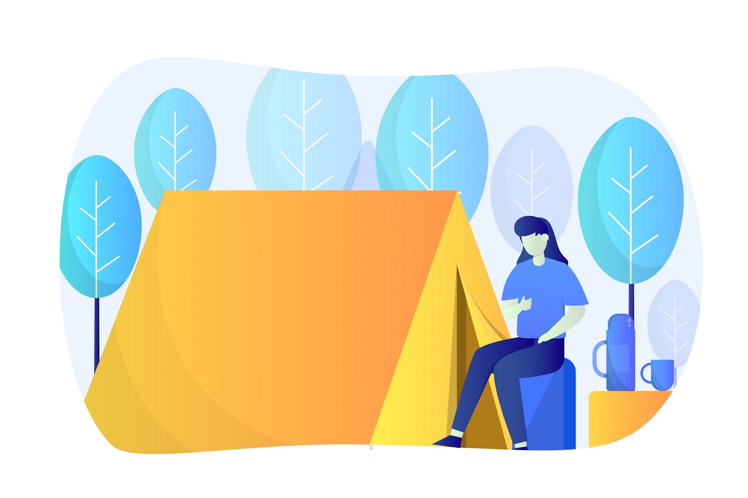 Camping Flat Illustration - Vector Image