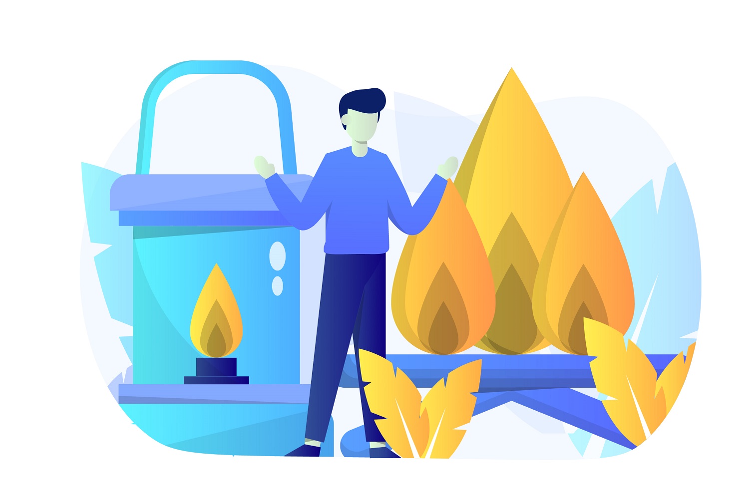 Campfire Flat Illustration - Vector Image