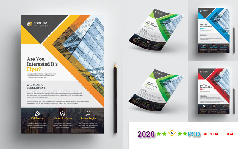 Orange Color Flyer - Corporate Identity Template