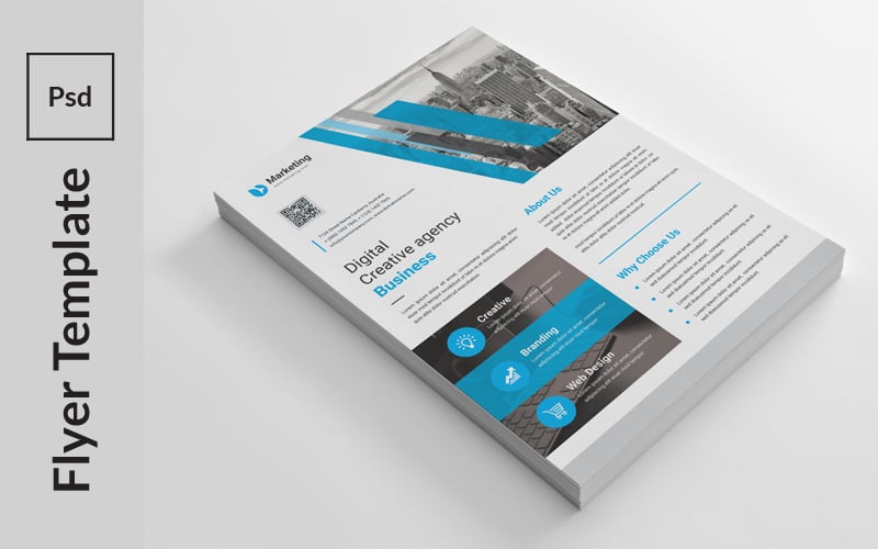 Modern Line Art Flyer - Corporate Identity Template