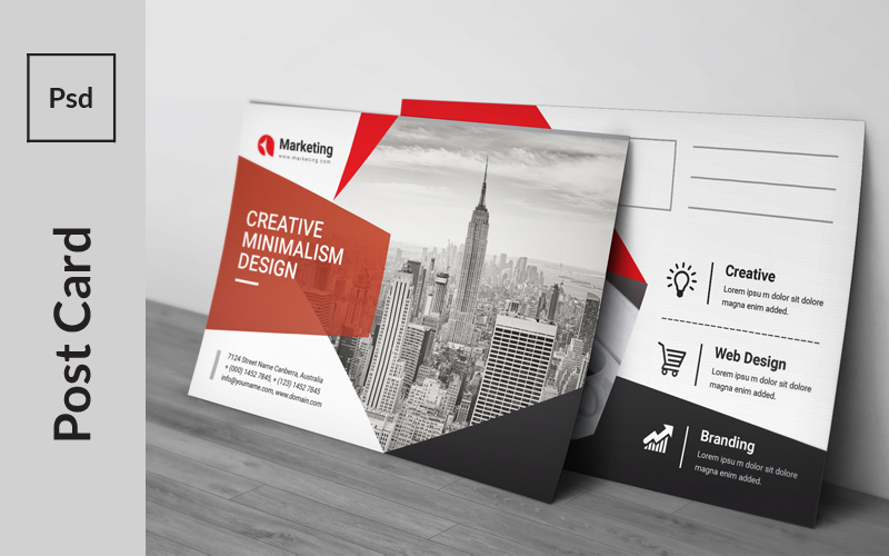 Modern Art Postcard - Corporate Identity Template