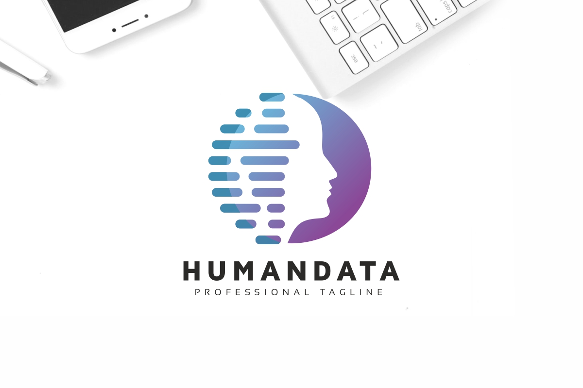 Human Virtual Data Logo Template