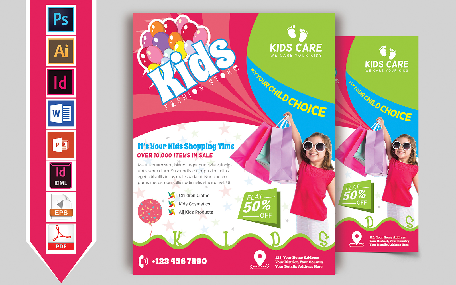 Kids Fashion Shop Flyer Vol-01 - Corporate Identity Template