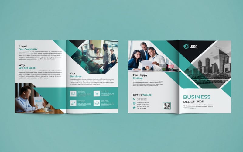 Business Bi Fold Brochure Design - Corporate Identity Template