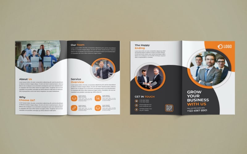 Business Bi Fold Brochure Design - Corporate Identity Template