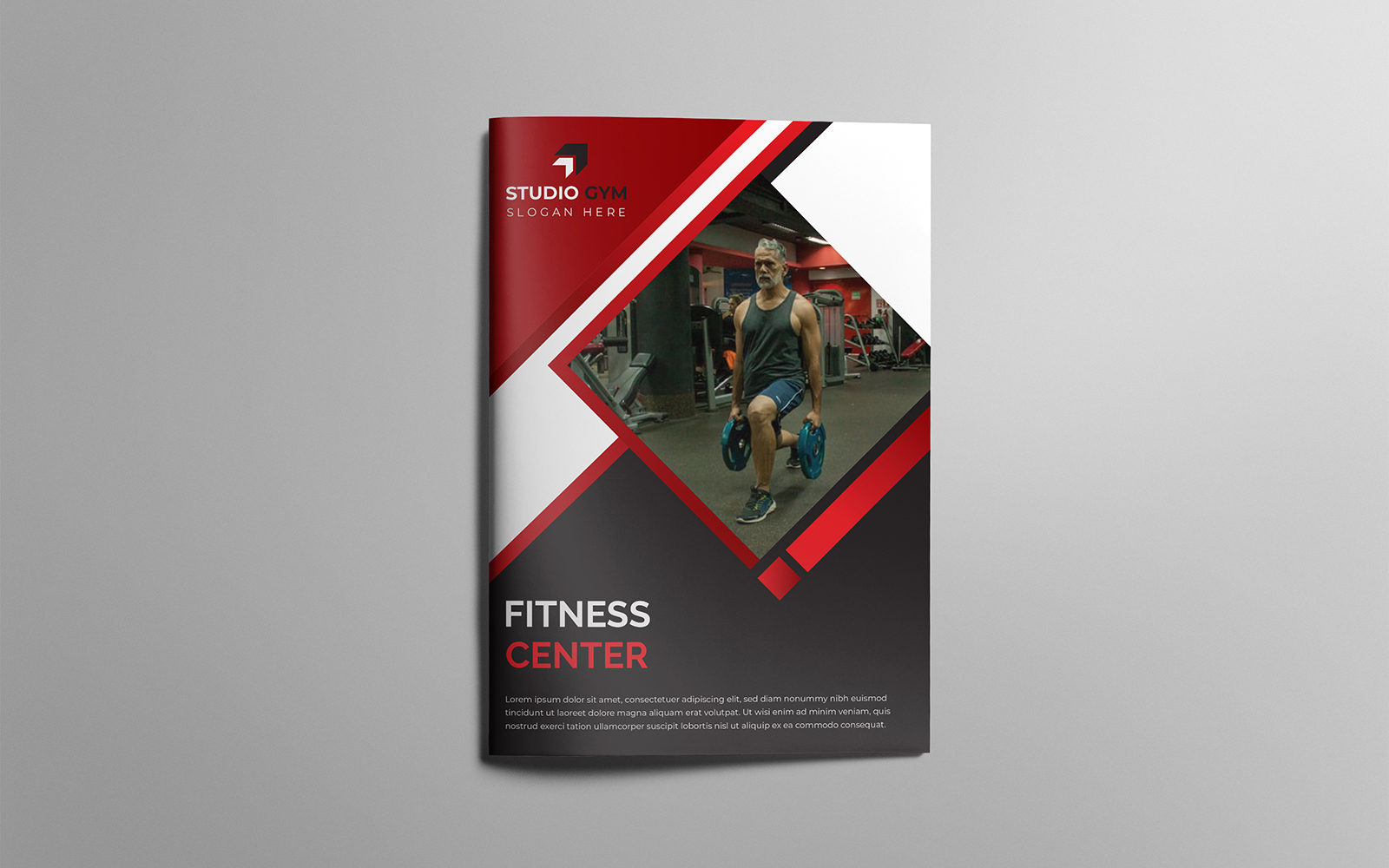 Asphalt Gym Fitness Bifold Brochure Design - Corporate Identity Template