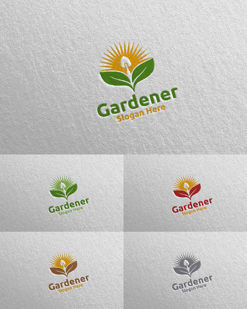 Rise Botanical Gardener Design 10 Logo Template