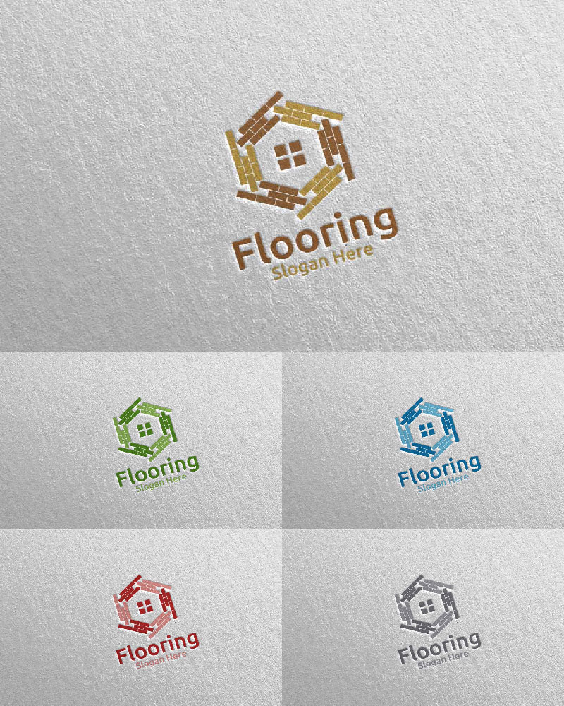 Flooring Parquet Wooden 24 Logo Template