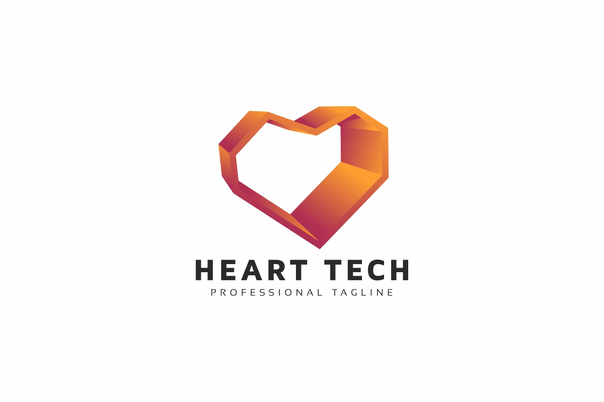 Heart Tech Logo Template