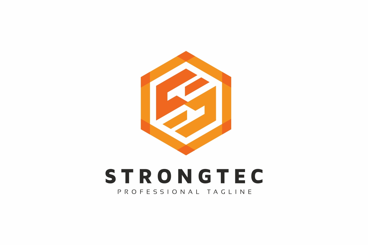 Strongtec S Letter Hexagon Logo Template