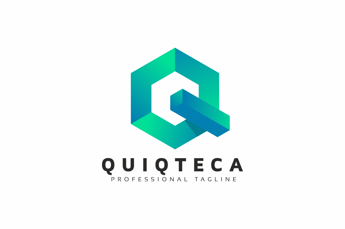 Quiqteca Q Letter Hexagon Logo Template