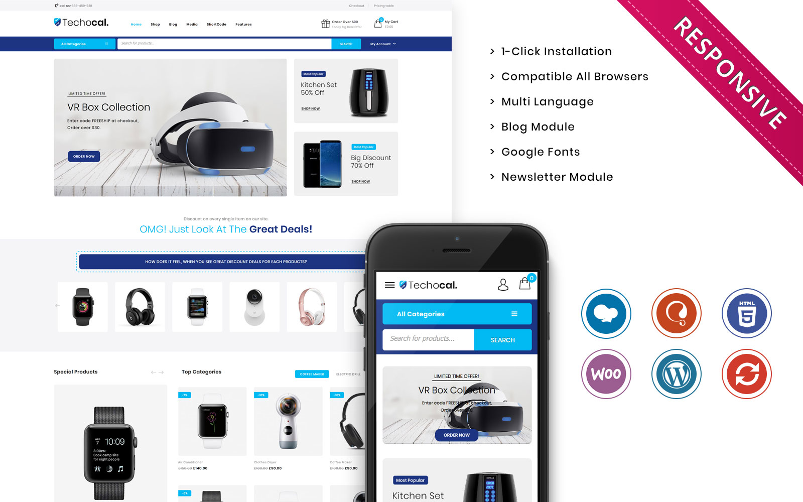 Techocal - The Premium Electronic Store WooCommerce Theme
