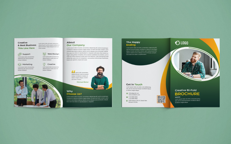 Business Bifold Brochure Design - Corporate Identity Template