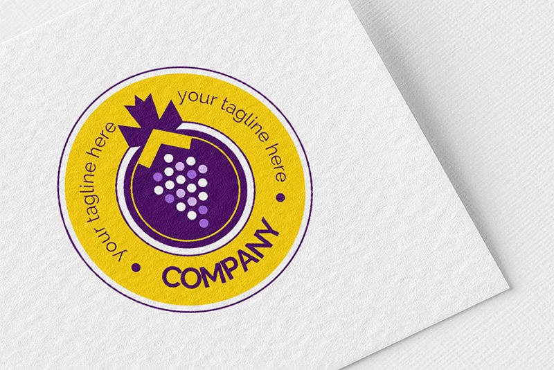 Logo, graphic sign, combines: Bunch of grapes