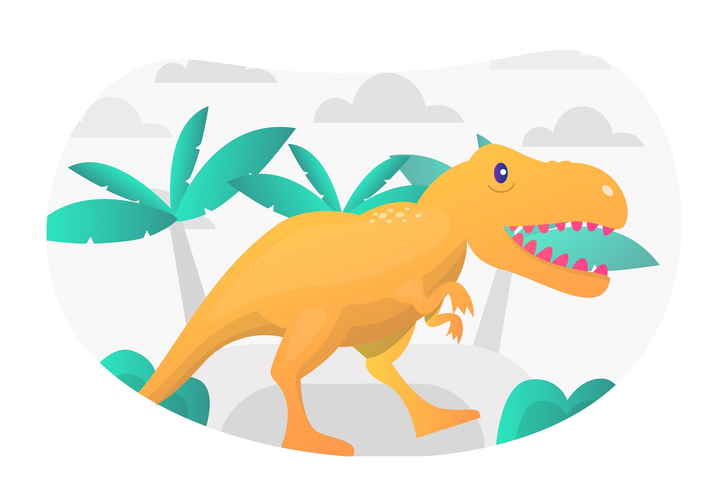 Tyrannosaurus Flat Illustration - Vector Image