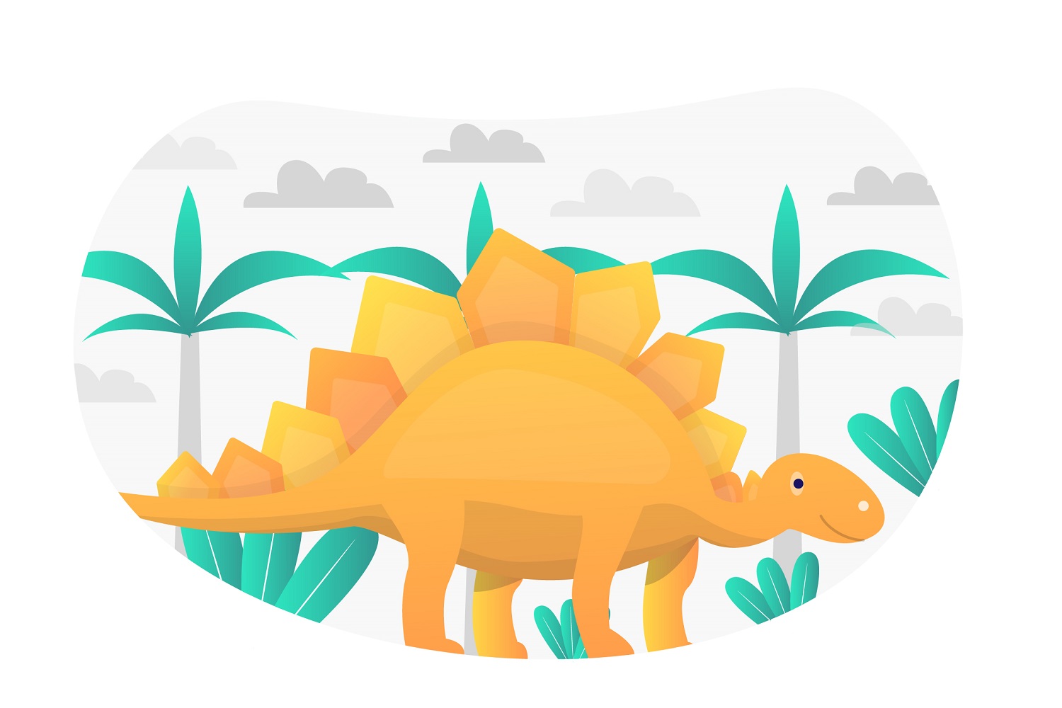 Stegosaurus Flat Illustration - Vector Image
