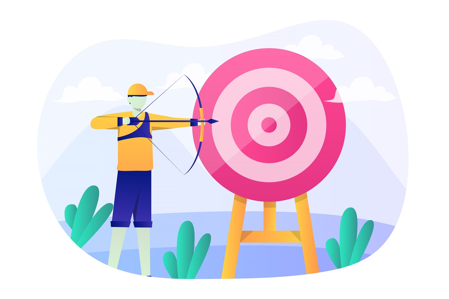 Archery Flat Illustration - Vector Image