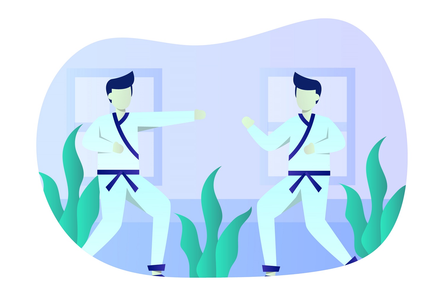Karate Flat Illustration - Vector Image
