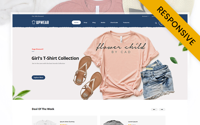 Upwear - Tshirts Store WooCommerce Responsive Theme