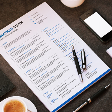 Blue Clean Resume Templates 107352