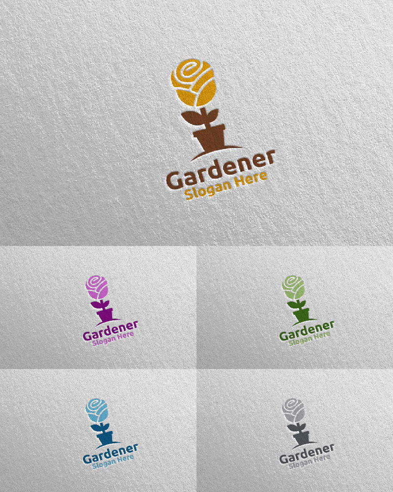 Rose Botanical Gardener Design 17 Logo Template