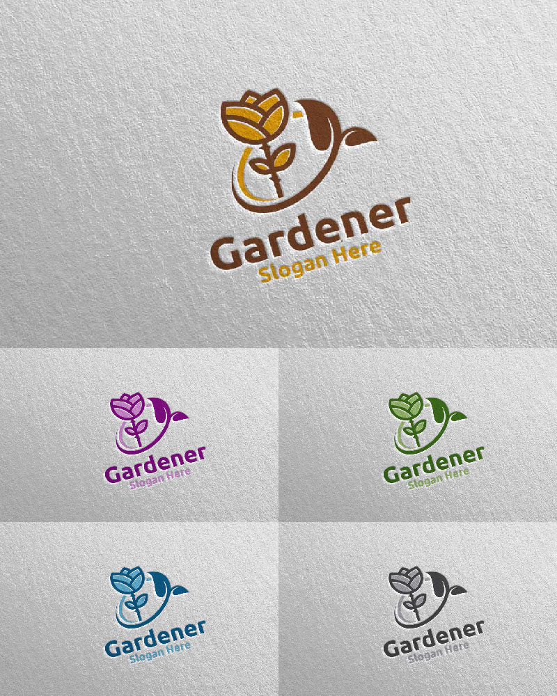 Rose Botanical Gardener Design 15 Logo Template