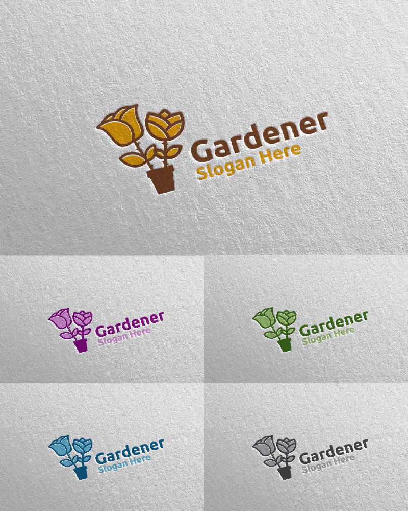 Rose Botanical Gardener Design 16 Logo Template