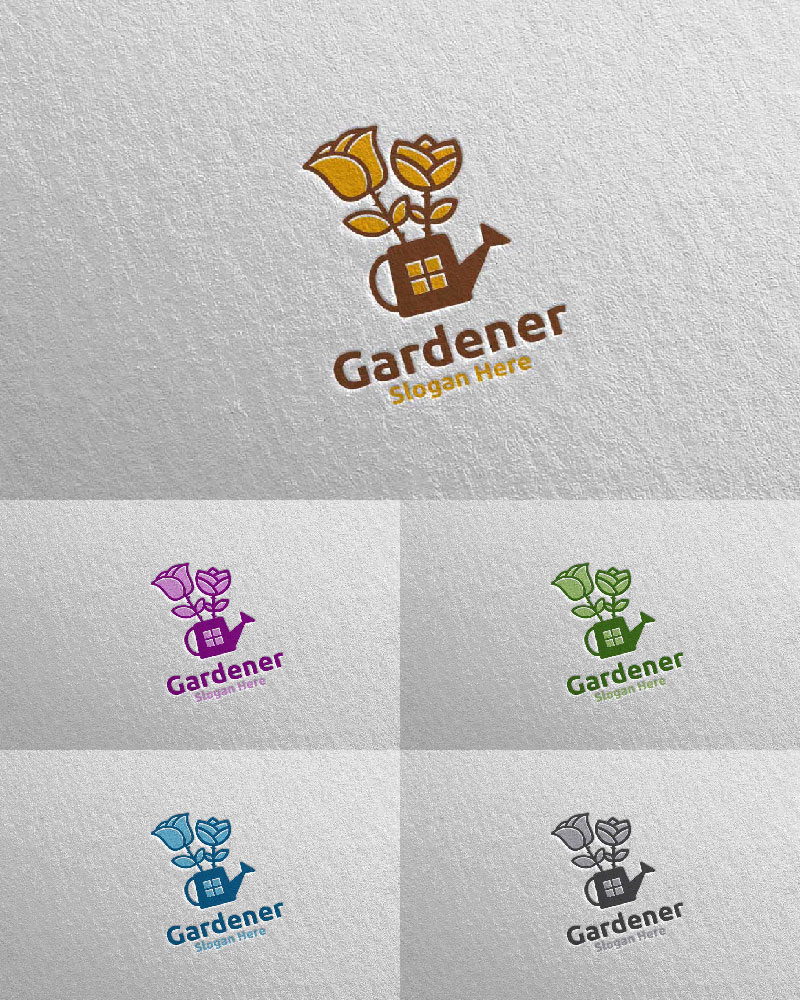 Rose Botanical Gardener Design 14 Logo Template