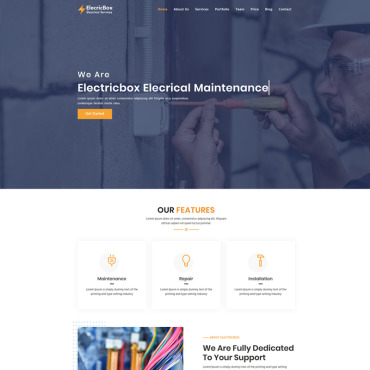 Electrical Electrical-company Landing Page Templates 107438