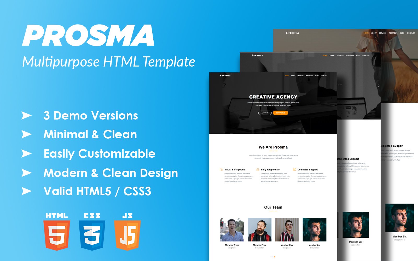 Prosma - Creative Multipurpose HTML Landing Page Template