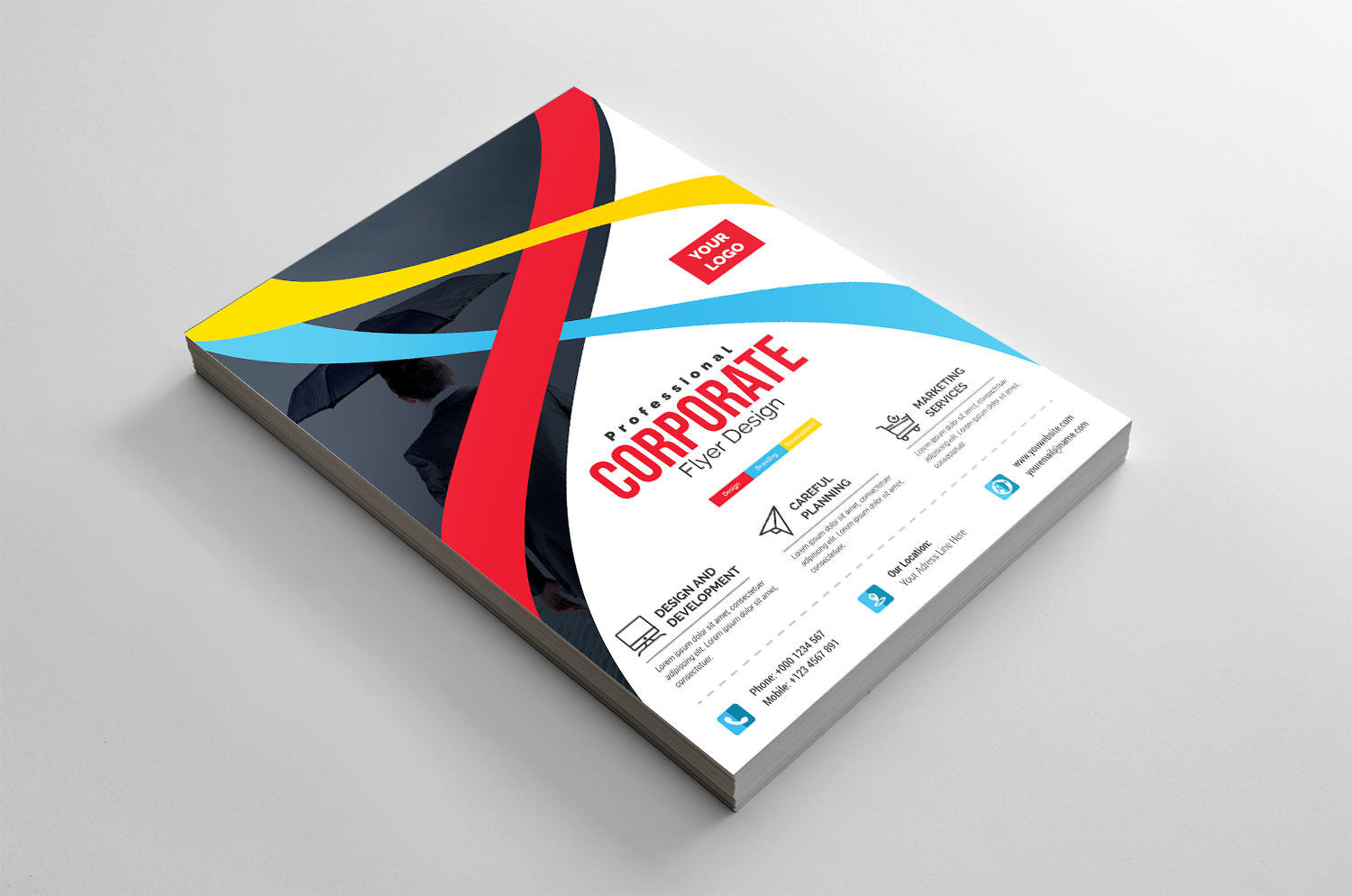 Wavy Colorful Modern Flyer - Corporate Identity Template