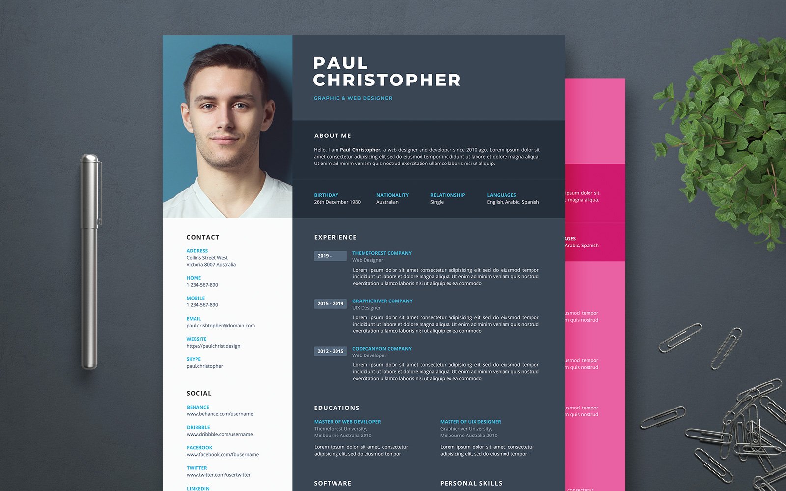 Paul Christopher - Prefessional and Clean Resume Template