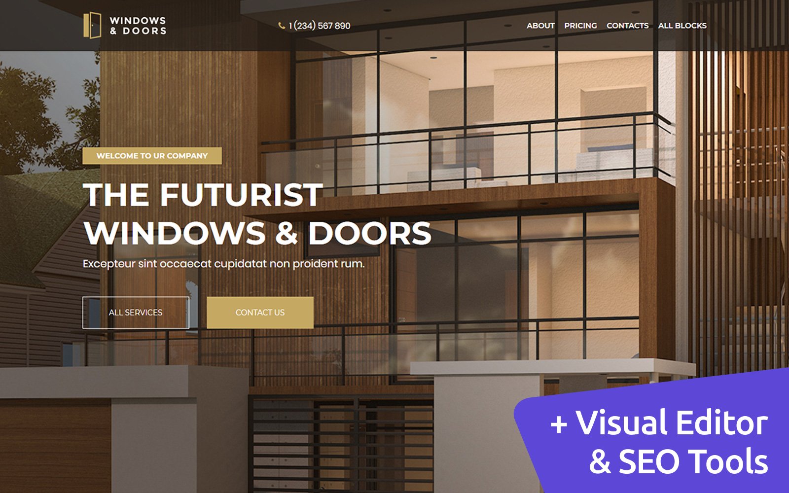 Windows and Doors MotoCMS Landing Page Template