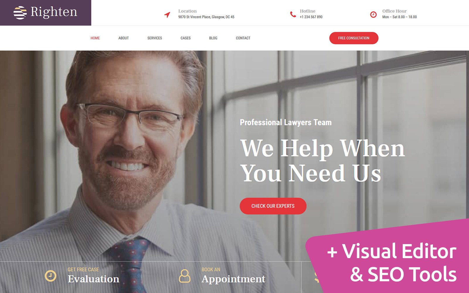 Righten - Law Firm Moto CMS 3 Template
