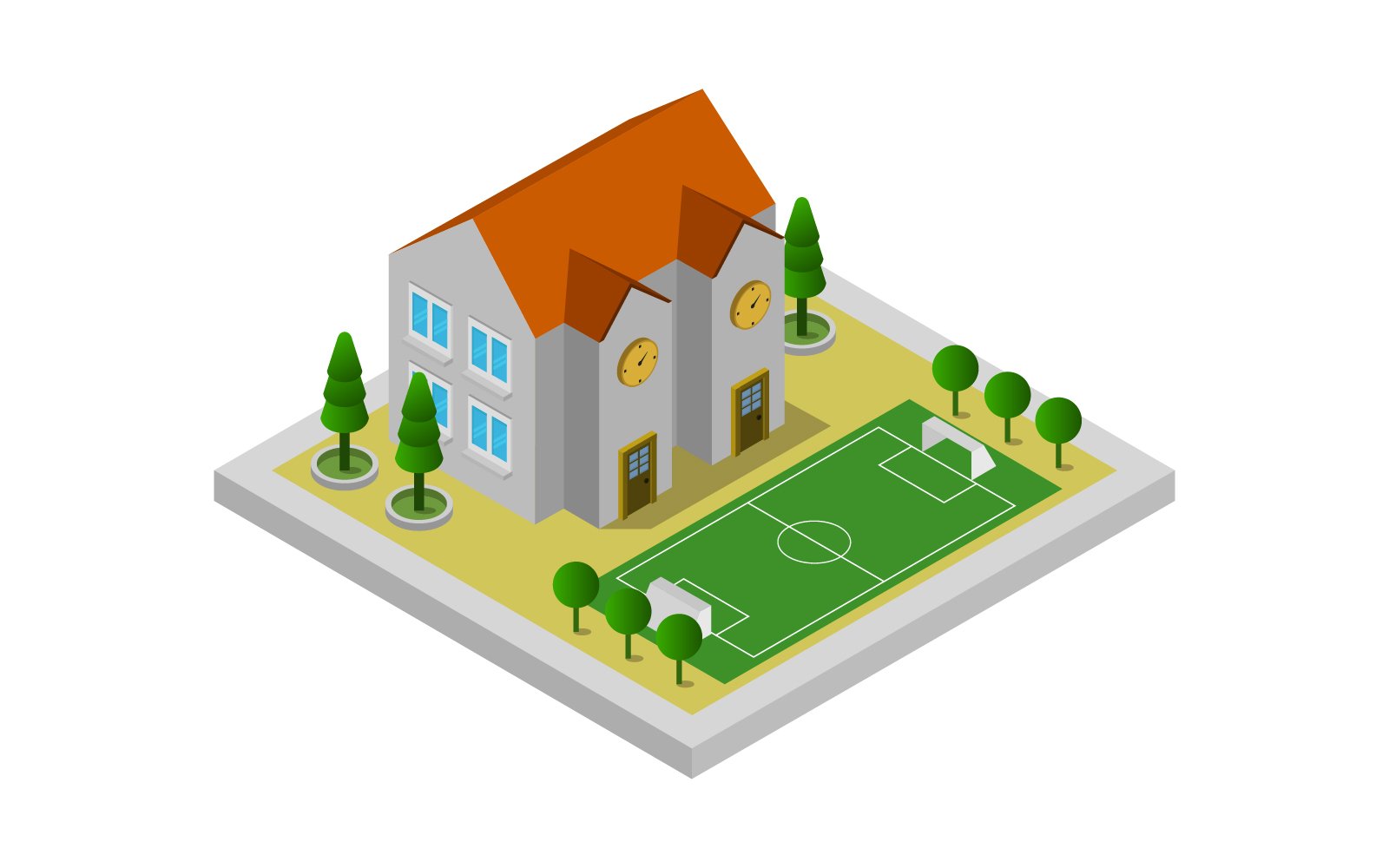 Isometric School - Vector Image