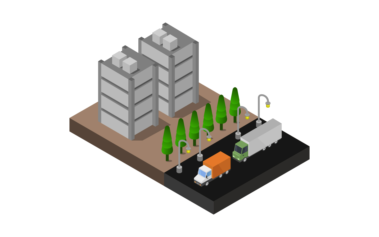 Isometric City - Vector Image