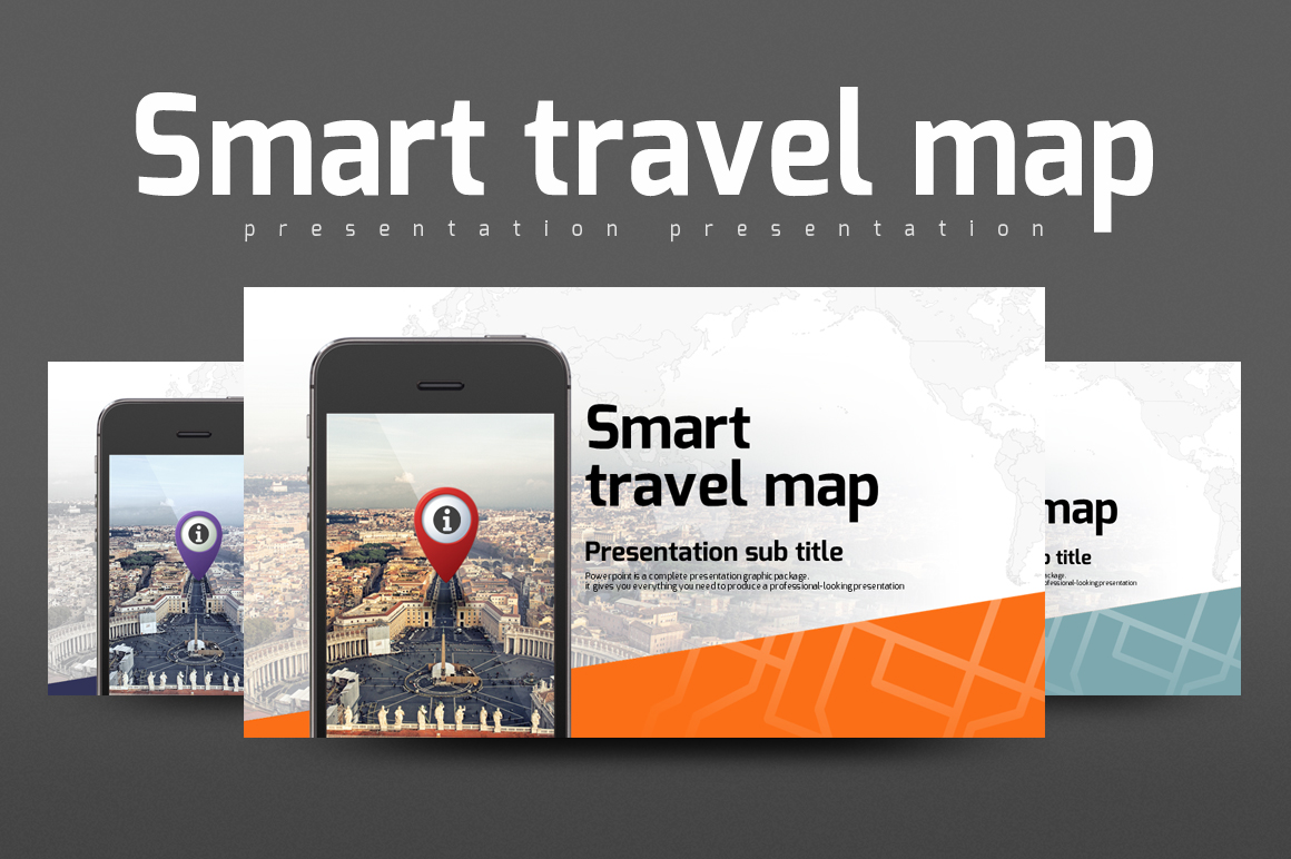 Smart Travel Map PowerPoint template