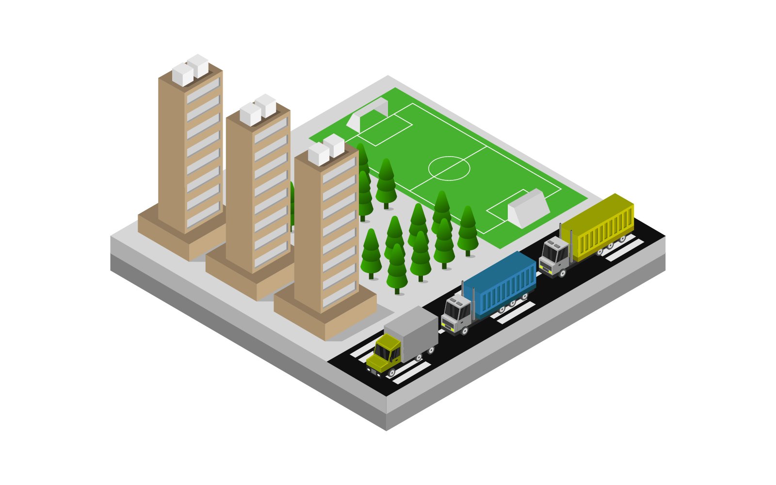 Isometric Stadium Illustrated On White Background - Vector Image