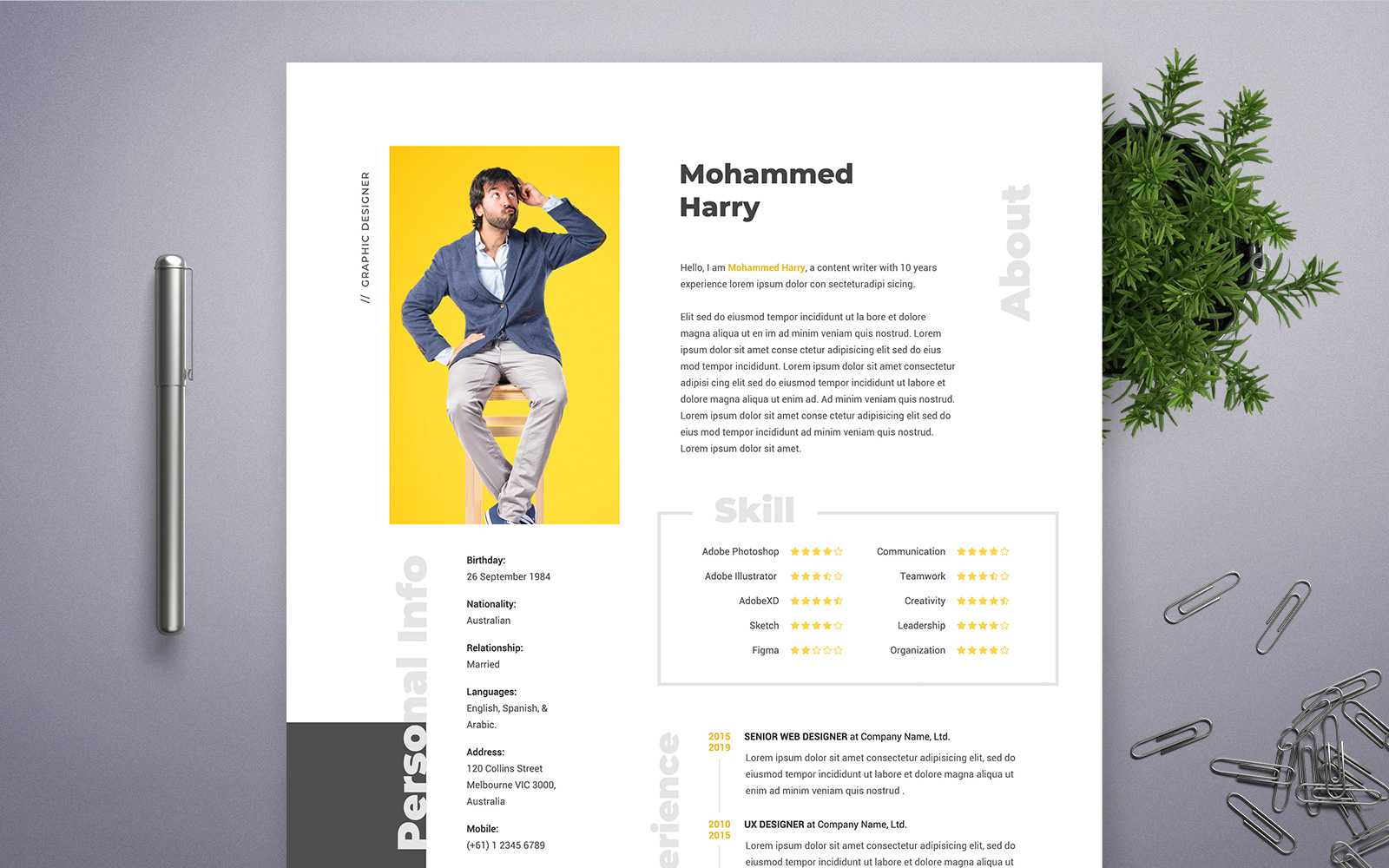 Mohammed harry | Graphick Designer Resume Template