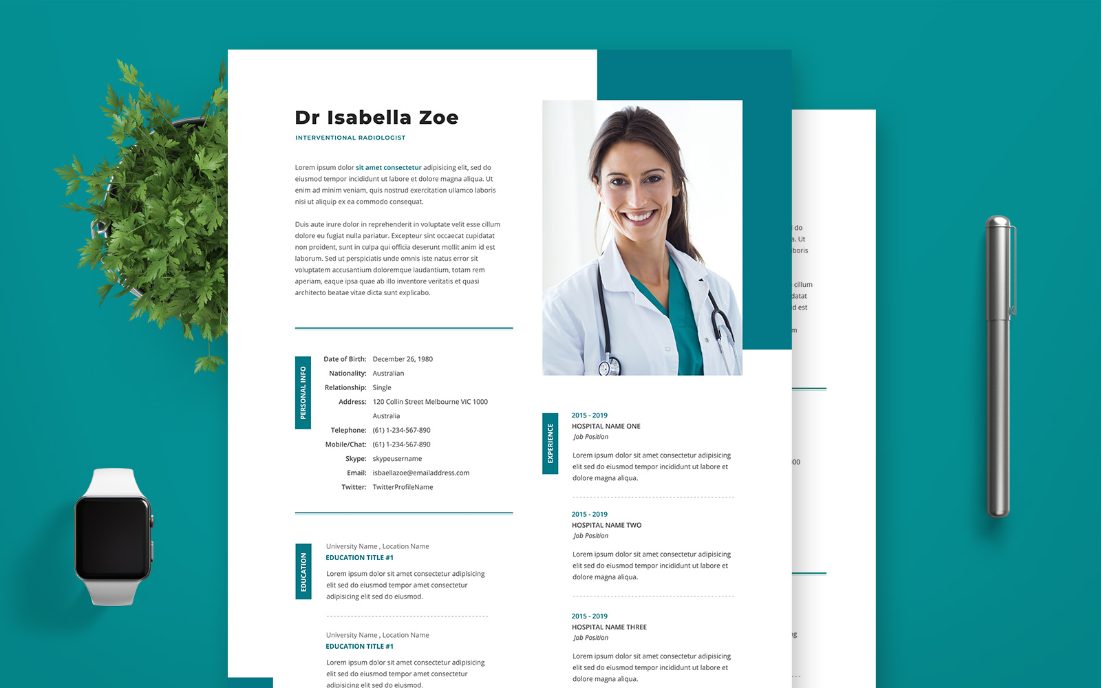 Dr Isabella Zoe - Professional and Clean Resume Template