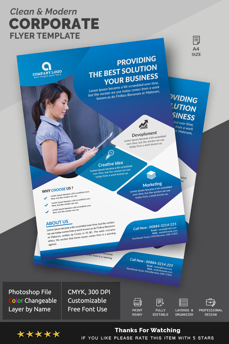 Blue Color Flyer - Corporate Identity Template