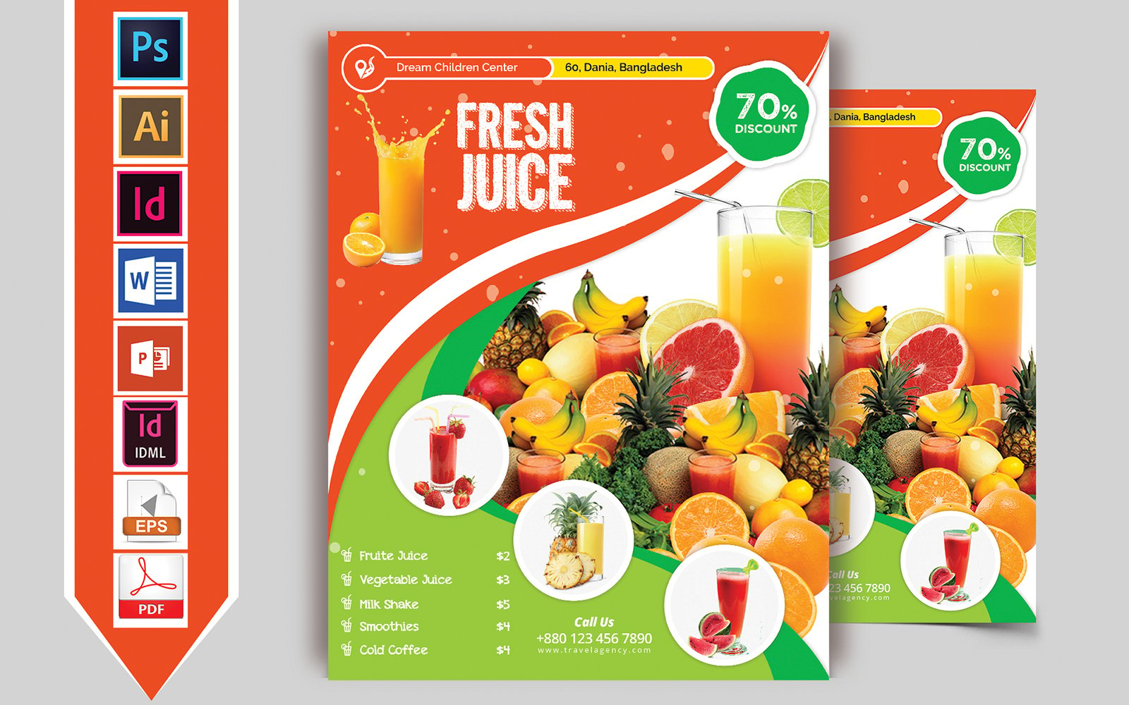 Juice Menu Flyer Vol-02 - Corporate Identity Template