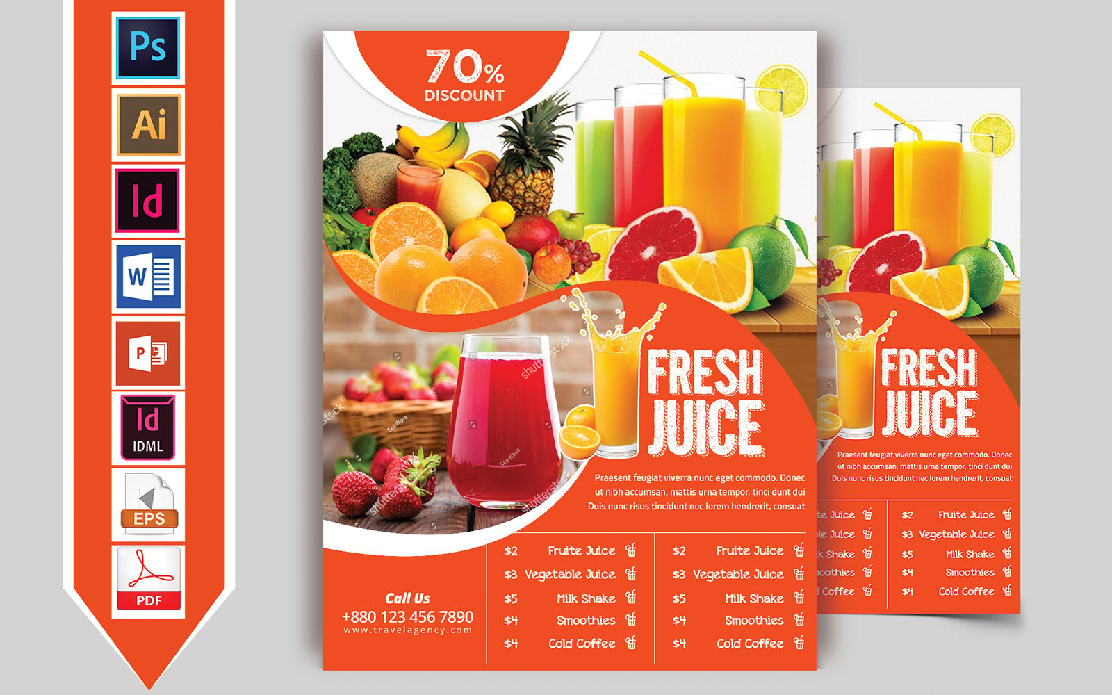 Juice Menu Flyer Vol-03 - Corporate Identity Template