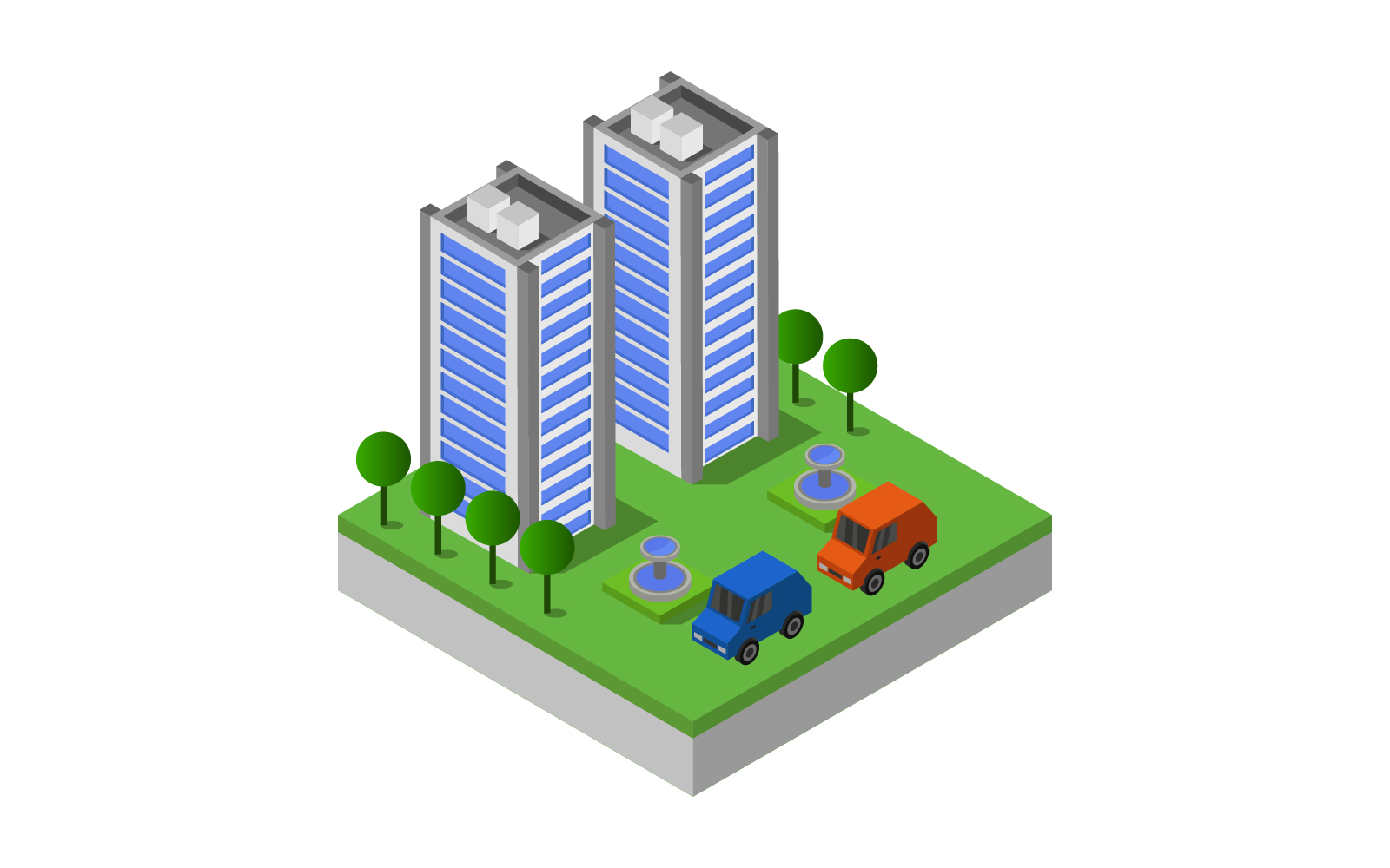 Isometric City - Vector Image