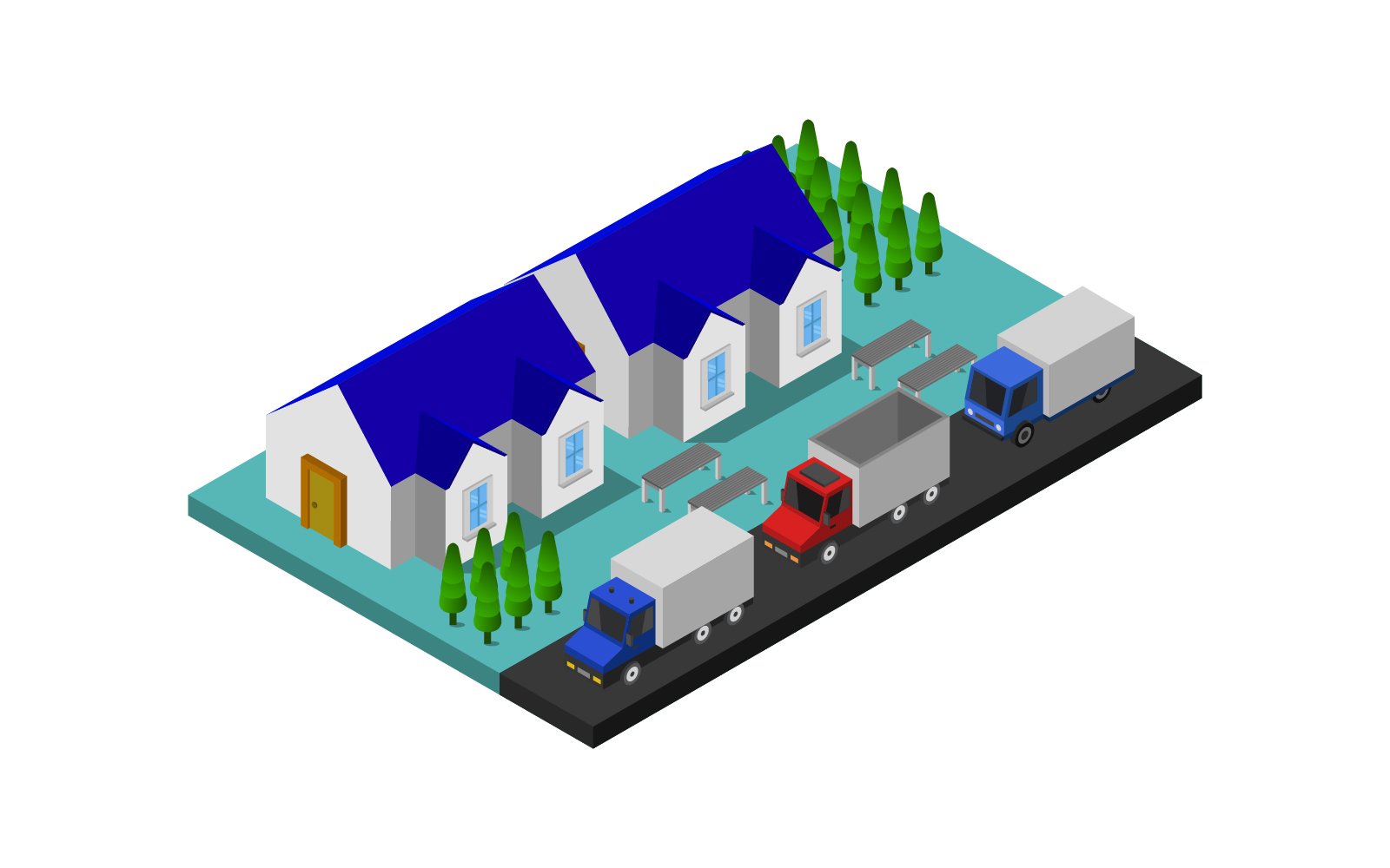 Isometric City - Vector Image