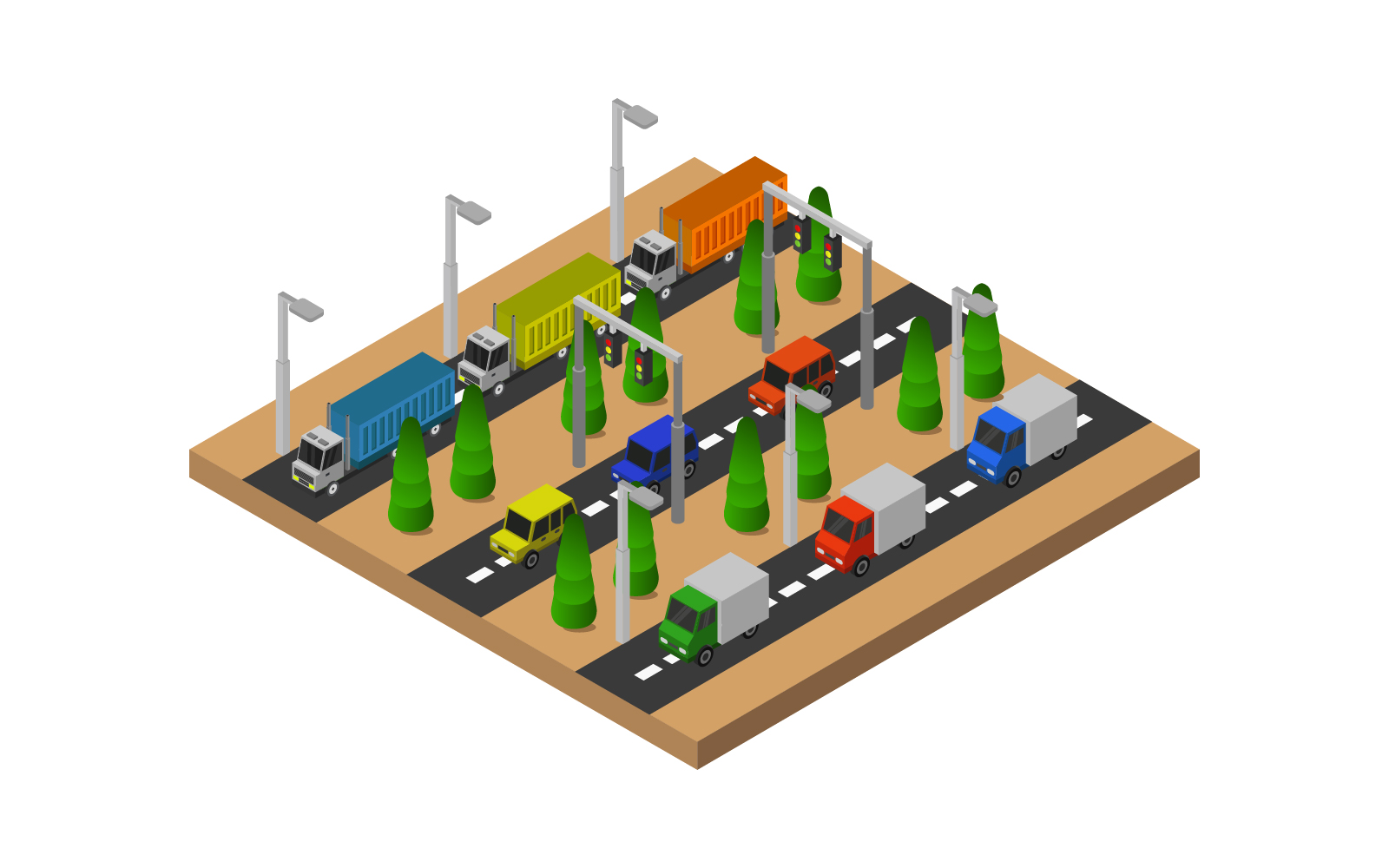 Isometric Road - Vector Image